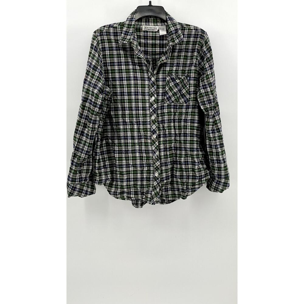NEW DIRECTION Men's Green Button Down SIZE L